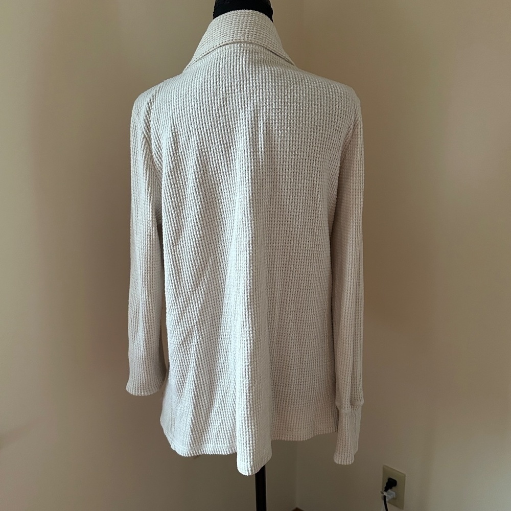 *NORTH RIVER* Tan Long Sleeve Open Front Cardigan Size Medium - Picture 4 of 7